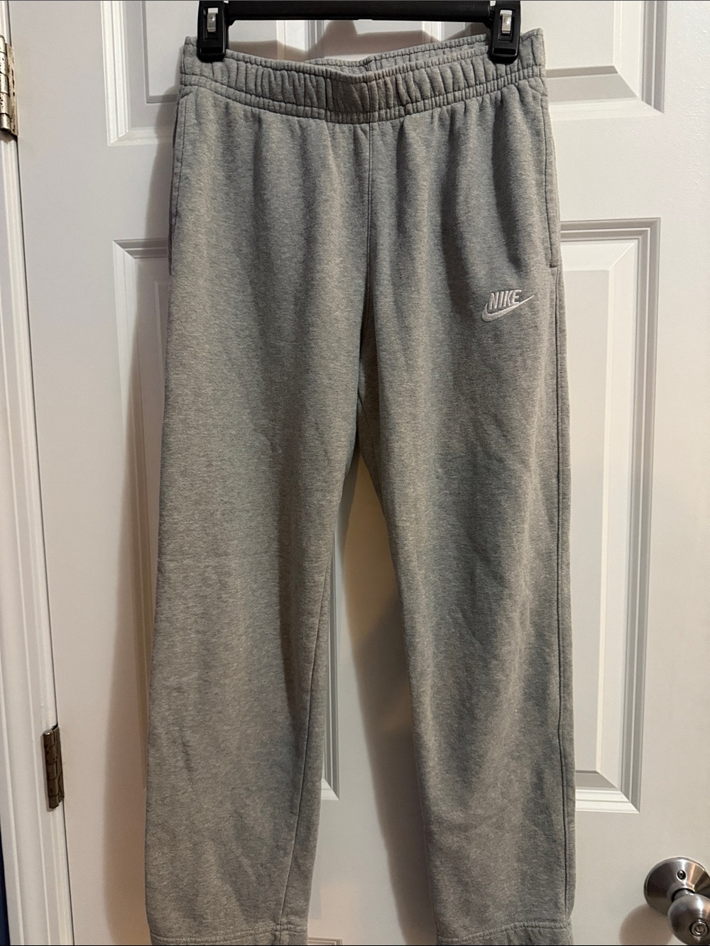 Nike Grey Fleece Joggers with White Swoosh